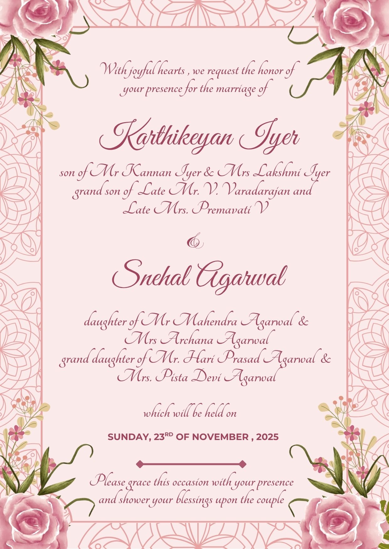 Wedding Invitation Letter